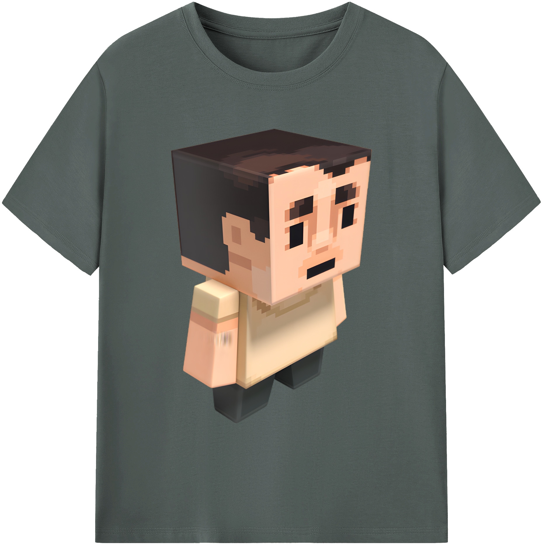 （画像用） マインクラフト ブロックの世界 Minecraft MC Block world 綿100％ メンズ半袖Tシャツ｜肌触りやわらか＆通気性